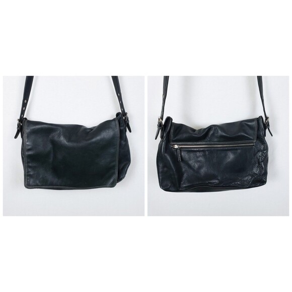 Osgoode Marley Slouchy Messenger Bag Leather Crossbody Black Timeless Minimalist - Picture 4 of 12